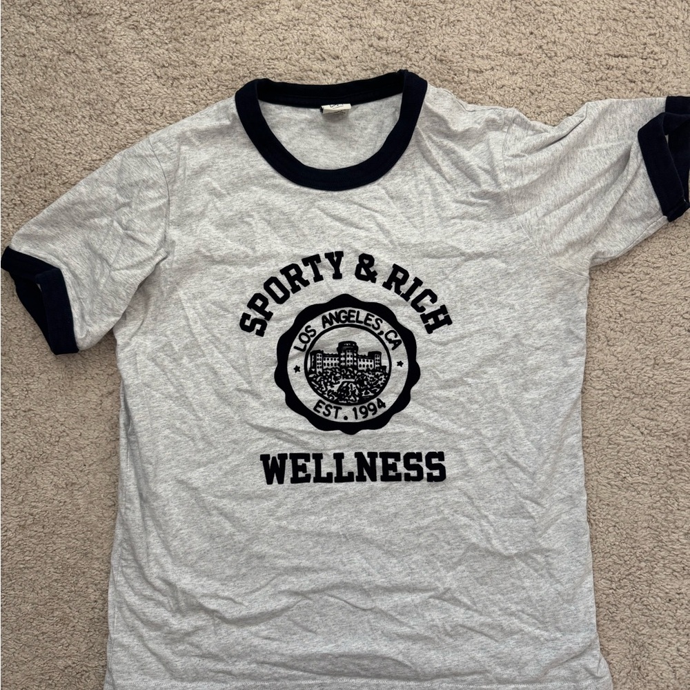 Sporty & Rich Emblem Ringer T-shirt